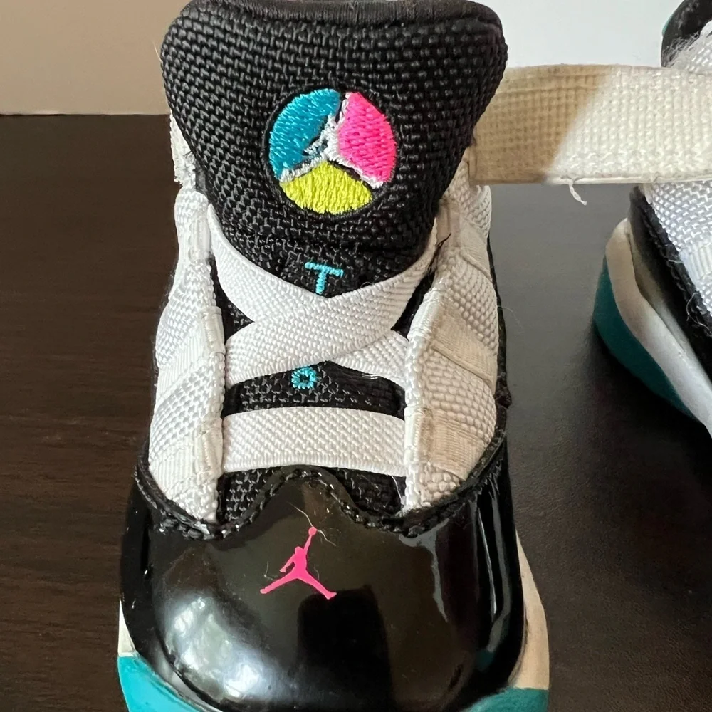 Jordan Black and White Sneakers with Patent Leather
